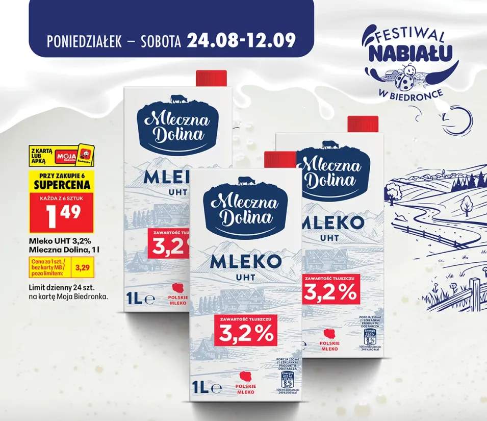 Mleko UHT Mleczna Dolina 3,2%