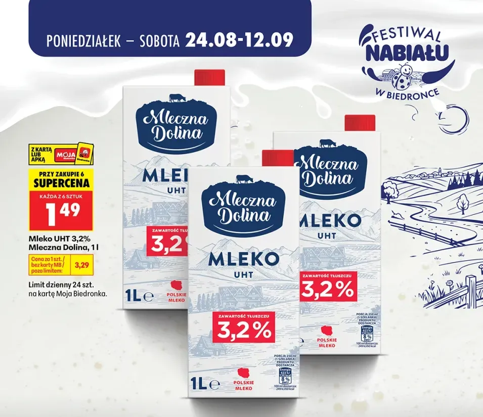 Mleko UHT Mleczna Dolina 3,2%