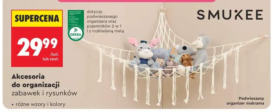 Podwieszany organizer makrama Smukee