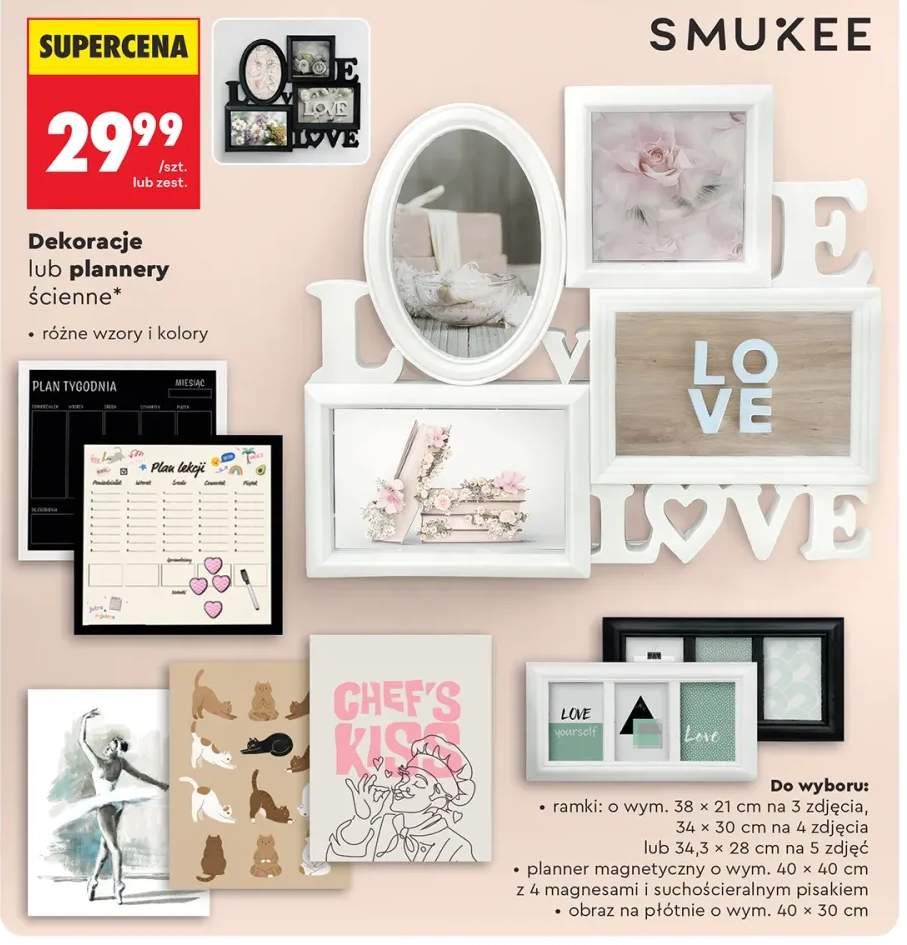 Ramka na 3 zdjęcia Smukee 38x21 cm +4 warianty