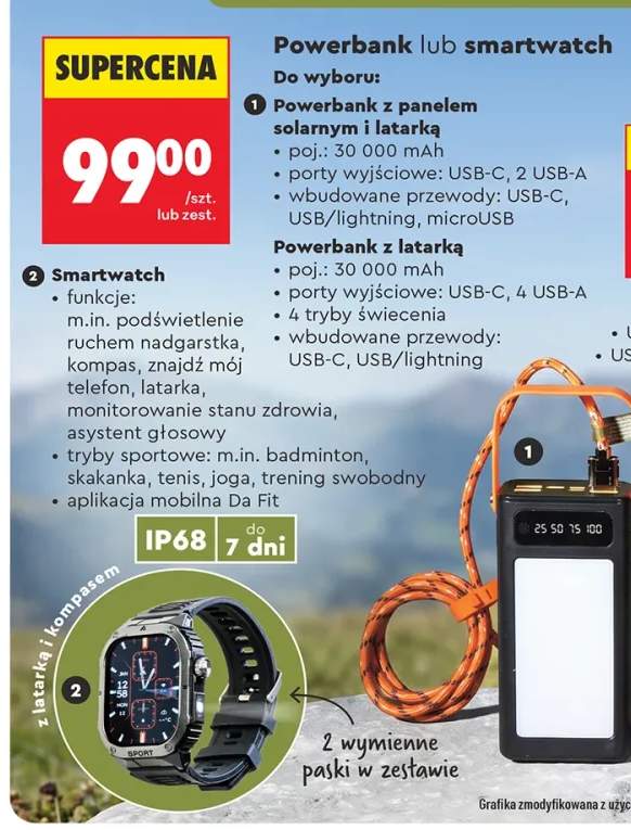 Powerbank z panelem solarnym i latarką Wild Trek +2 warianty
