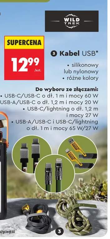 Kabel USB nylonowy Wild Trek +1 wariant