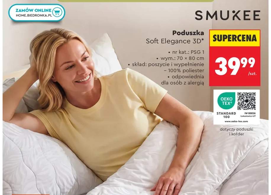 Poduszka Smukee Soft Elegance 3D 70x80 cm