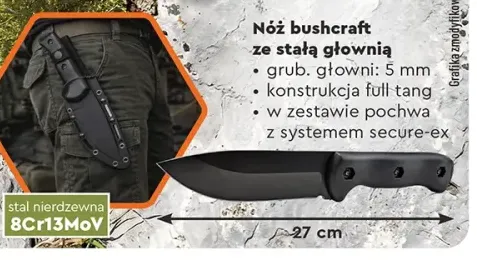 Nóż bushcraft ze stałą głownią Wild Trek