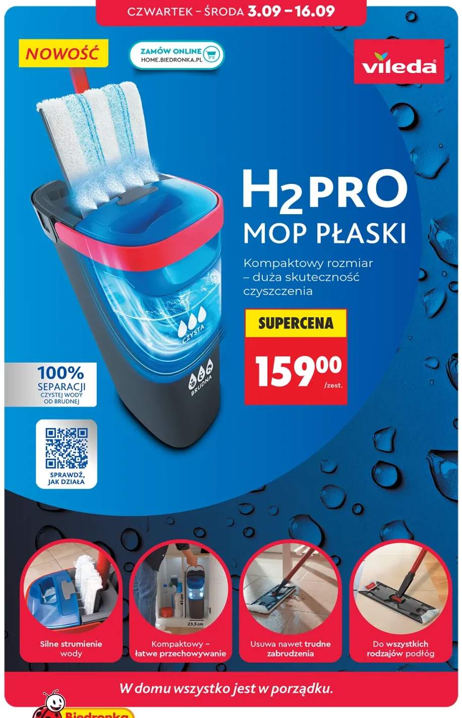 Mop płaski Vileda H2PRO