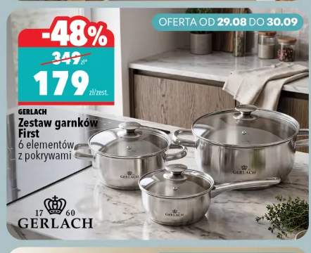 Zestaw garnków First Gerlach 6 elementów z pokrywami