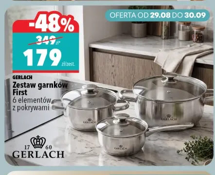Zestaw garnków First Gerlach 6 elementów z pokrywami
