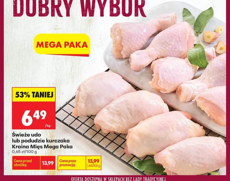 Świeże udo kurczaka Kraina Mięs Mega Paka +1 wariant