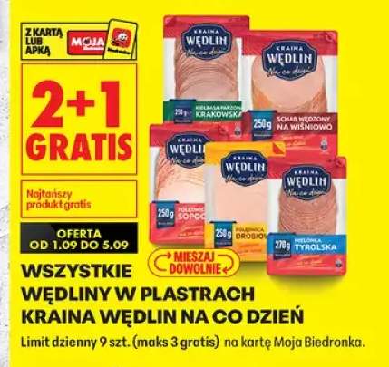 Kiełbasa parzona krakowska w plastrach Kraina Wędlin Na Co Dzień +5 wariantów