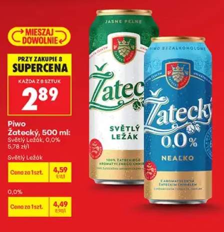 Piwo bezalkoholowe Žatecký +1 wariant