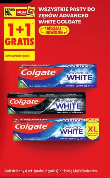 Pasty do zębów Colgate Advanced White +2 warianty
