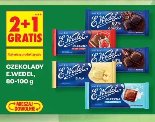 Czekolada mleczna truskawkowa E.Wedel +4 warianty