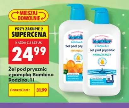 Żel pod prysznic z pompką Bambino Rodzina mirabelka +1 wariant