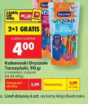 Kabanoski Gryzzale z indykiem Tarczyński +1 wariant