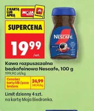 Kawa rozpuszczalna bezkofeinowa Nescafe