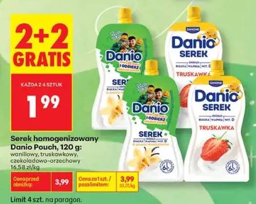 Serek homogenizowany Danio Pouch waniliowy +2 warianty