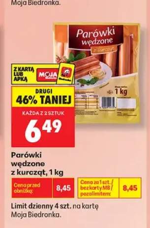 Parówki wędzone z kurcząt