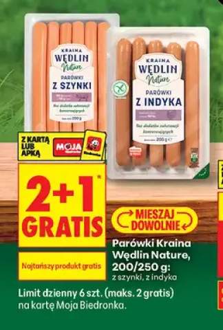 Parówki z indyka Kraina Wędlin Nature +1 wariant