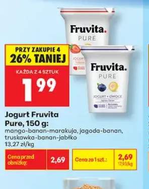Jogurt Fruvita Pure jagoda-banan +2 warianty