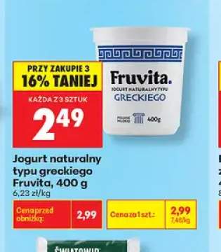 Jogurt naturalny typu greckiego Fruvita