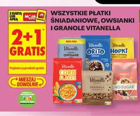 Płatki śniadaniowe, owsianki i granole Vitanella +6 wariantów