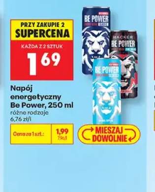 Napój energetyczny Be Power Hacker Zero Sugar +2 warianty