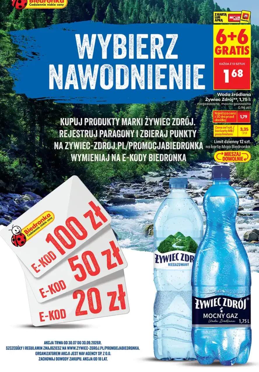 Woda źródlana niegazowana Żywiec Zdrój +1 wariant