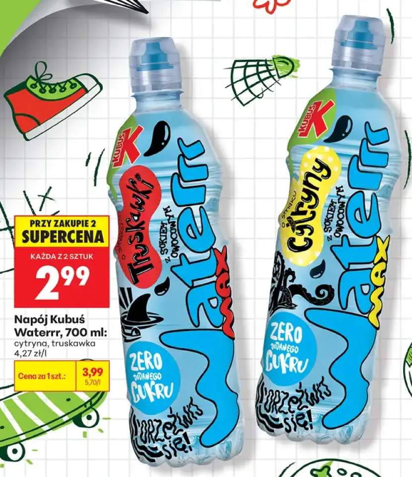Napój Kubuś Waterrr truskawka +1 wariant