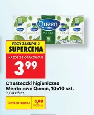 Chusteczki higieniczne mentolowe Queen 10-pak