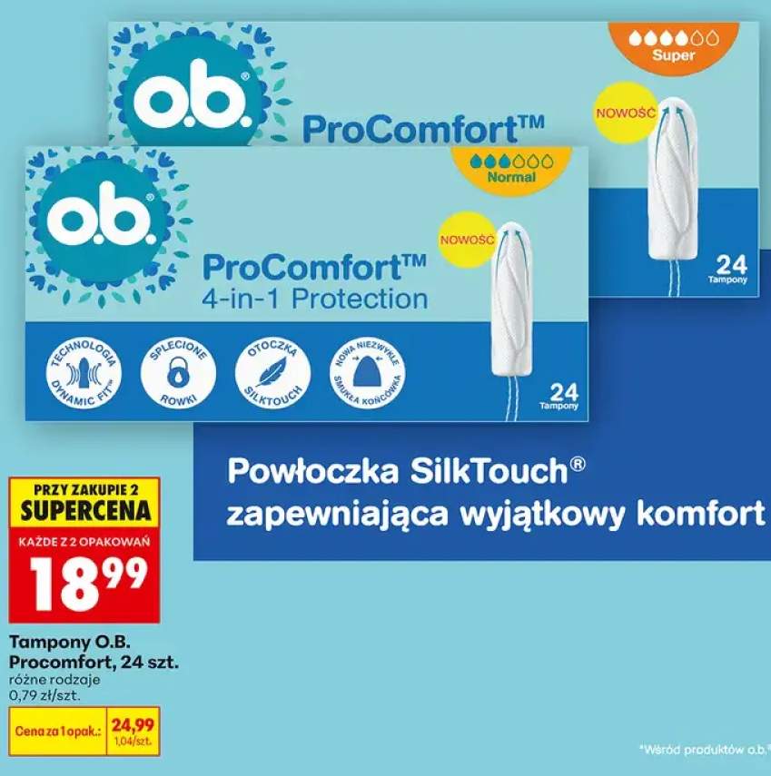 Tampony O.B. ProComfort Super +1 wariant