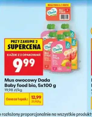 Mus owocowy Dada Baby Food Bio 5-pak 100 g