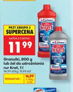 Granulki do udrożniania rur Kret +1 wariant