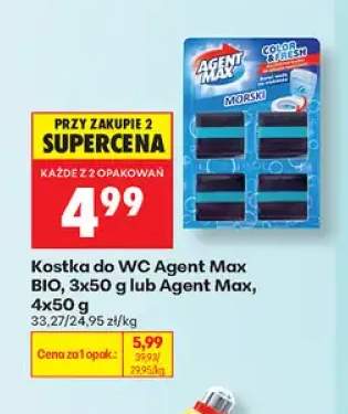 Kostka do WC Agent Max BIO 3-pak 50 g +1 wariant