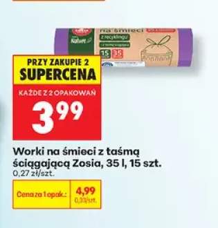 Worki na śmieci z taśmą ściągającą Zosia 35 l