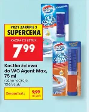 Kostka żelowa do WC Agent Max Gel Active Discs Tropical Fruits +1 wariant