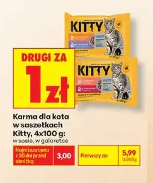 Karma dla kota w saszetkach Kitty w galaretce 4-pak +1 wariant
