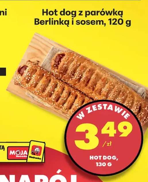 Hot dog z parówką Berlinką i sosem