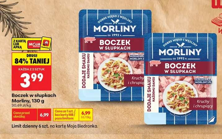 Boczek w słupkach Morliny