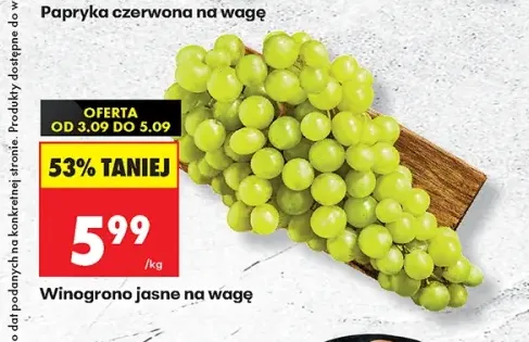 Winogrona jasne na wagę
