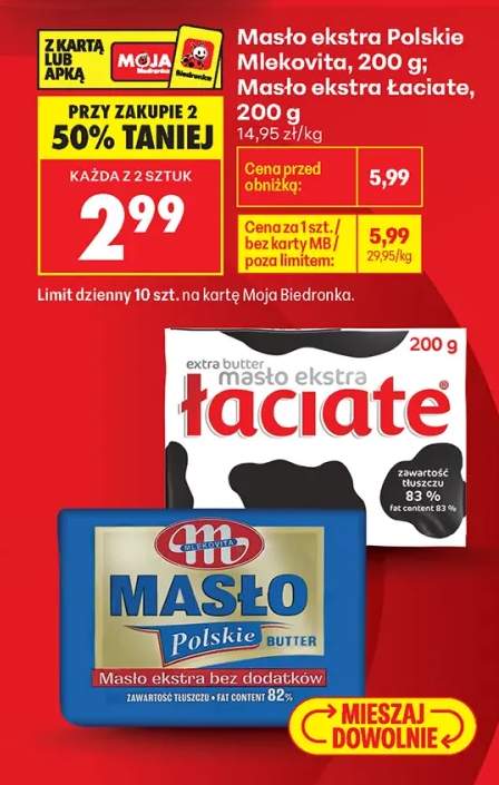 Masło ekstra Polskie Mlekovita +1 wariant
