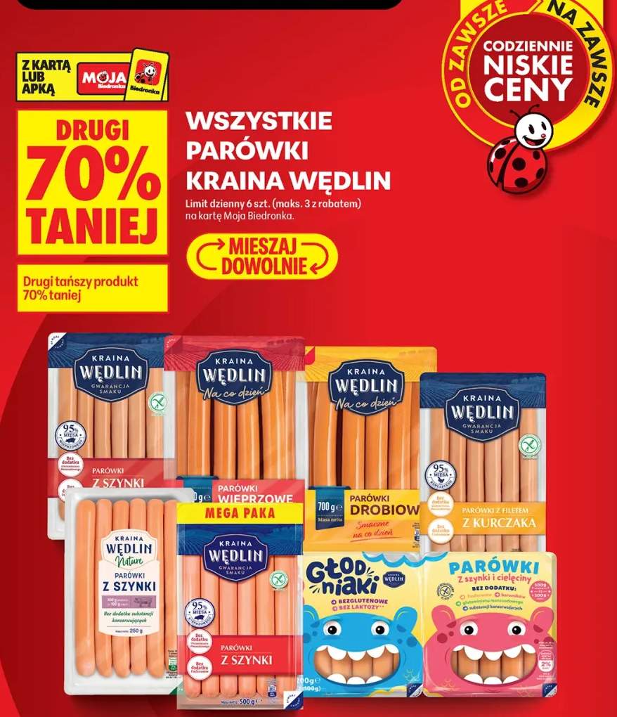 Parówki z szynki Kraina Wędlin +8 wariantów