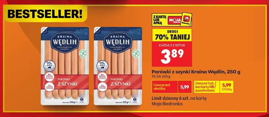 Parówki z szynki Kraina Wędlin