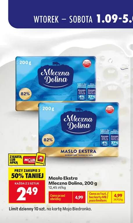Masło ekstra Mleczna Dolina