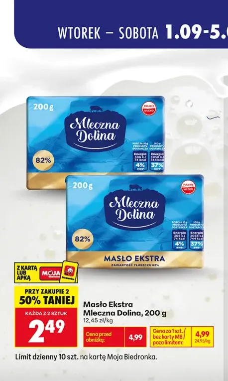 Masło ekstra Mleczna Dolina
