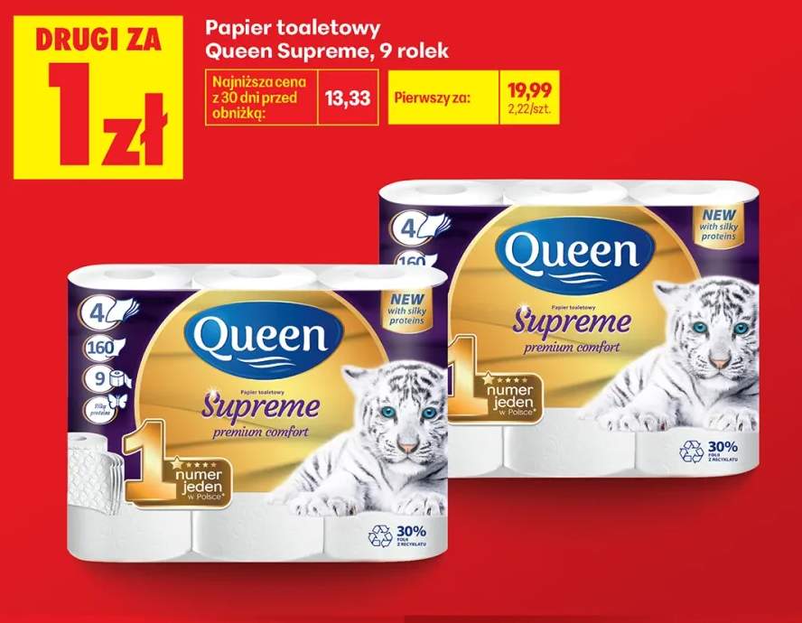 Papier toaletowy Queen Supreme 9-pak