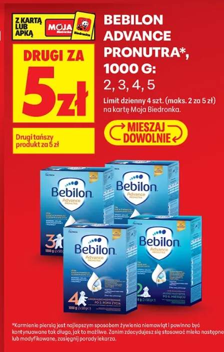 Mleko modyfikowane Bebilon Advance Pronutra 2 +3 warianty