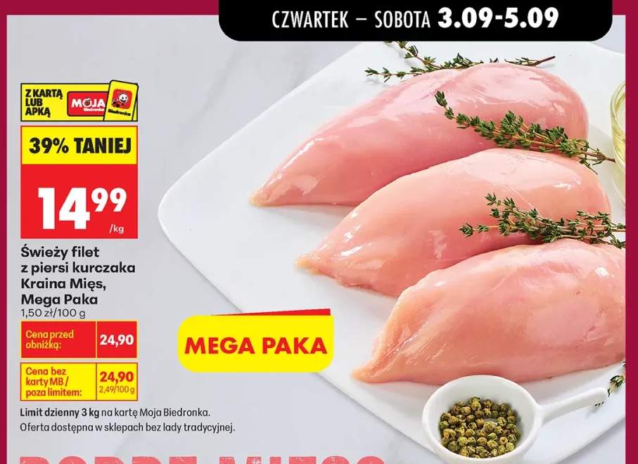 Świeży filet z piersi kurczaka Kraina Mięs Mega Paka