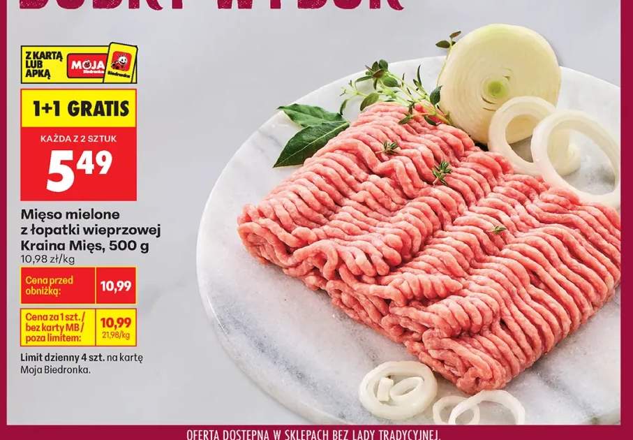 Mięso mielone z łopatki wieprzowej Kraina Mięs