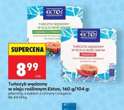 Tuńczyk wędzony w oleju roślinnym Ektos pikantny +1 wariant