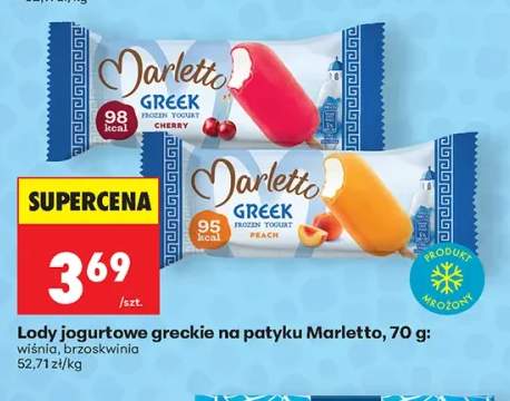 Lody jogurtowe greckie na patyku Marletto wiśnia +1 wariant